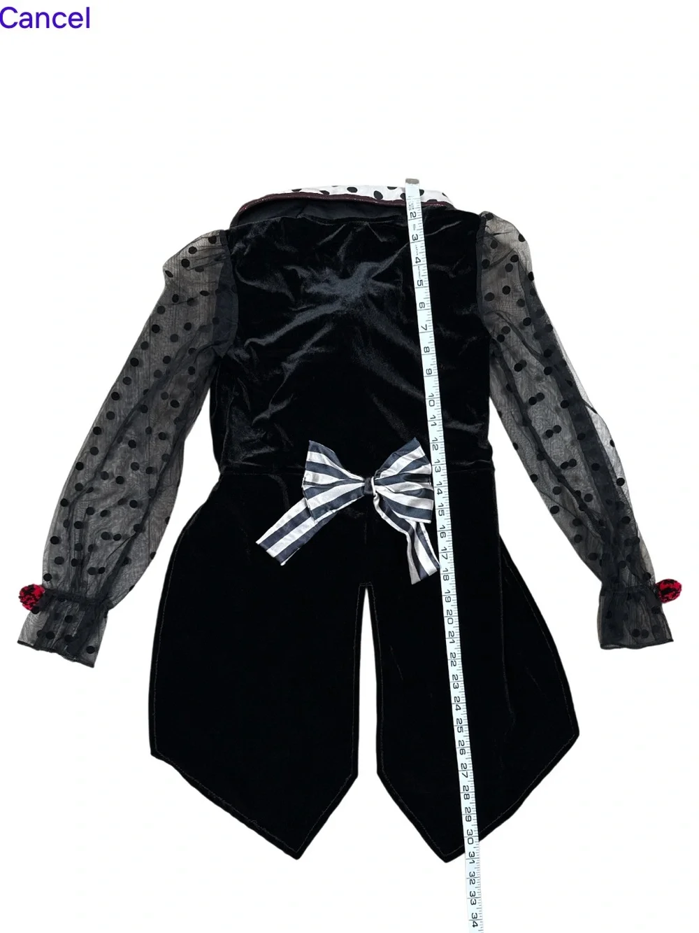Spirit Halloween Girls Harley Quinn Misfits Black Velvet Costume Top Medium